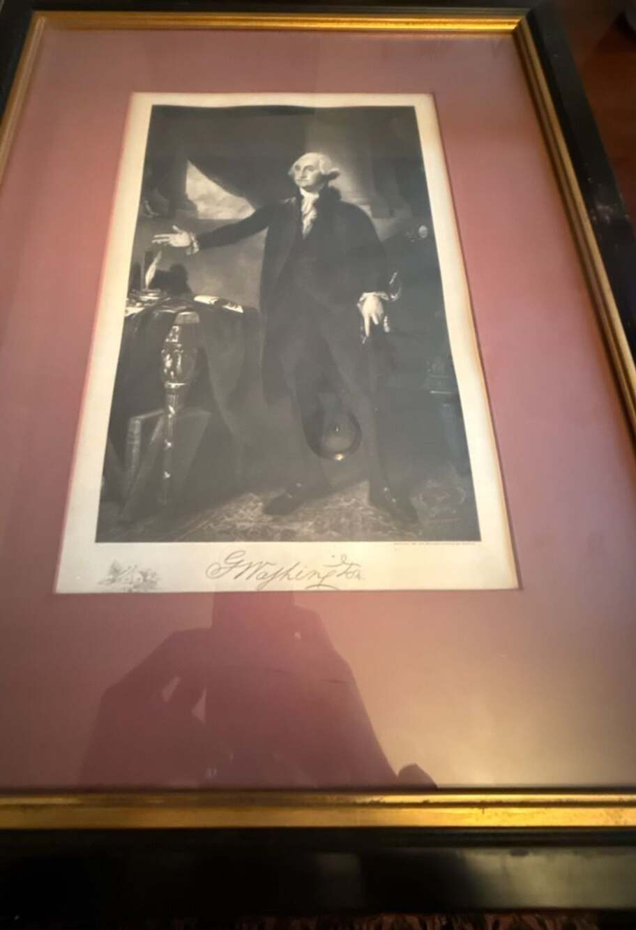 Framed George Washington Gravure Print by the Gravure Company of America